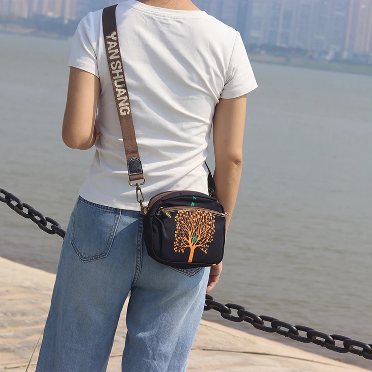 Bolso Bandolera Yan Shuang, Diseño Original, Multibolsillos, Impermeable, Ligero, Moderno y Casual para Mujer