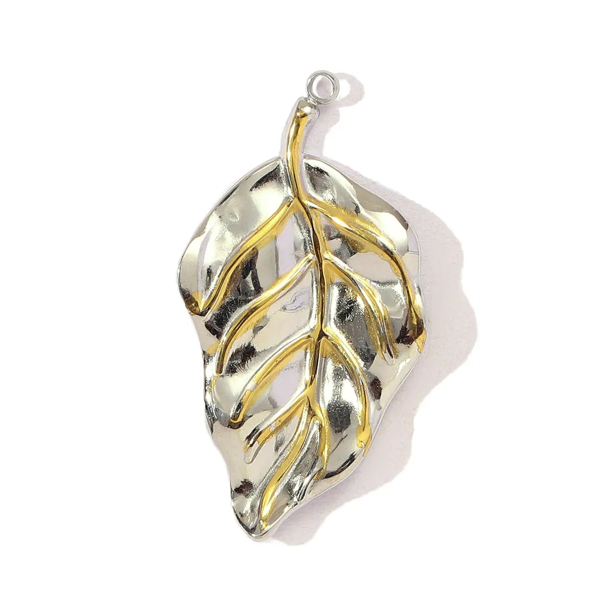 3pcs/Lot French Retro Stainless Steel Two Tone Life Tree Leaf Necklace Pendant Women Shell Star Flower DIY Charms Circel Jewelry - view 5