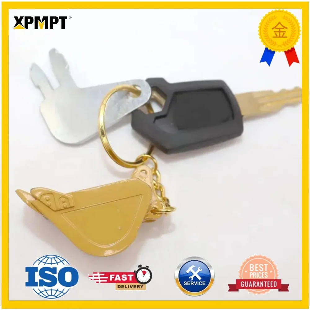 1PCS keys fits For Caterpillar Excavator Heavy Equipment Keychain 5P8500 F0002 8H5306 Ignition Key with Bucket Key Chain