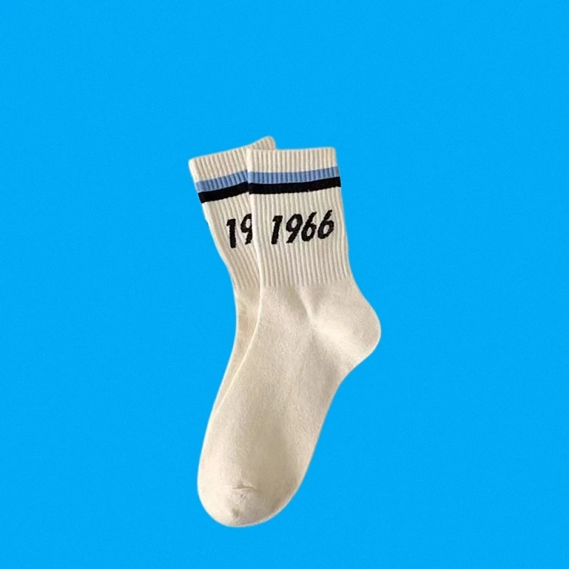 5/10 Pairs Letter Mid-Tube Sports Socks All-match Women's Casual Socks White Socks Women's Spring And Summer Cotton Causal Socks