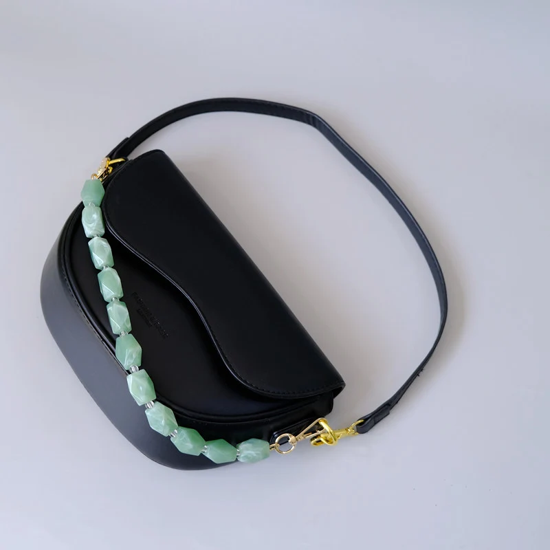 New Woman Bag Accessory Green White Acrylic Resin Bead Part Handcrafted Wristband Cute Phone Case Strap Women Bag Handle Chain