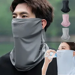 Unisex UV Protection Outdoor Neck Wrap Cover Sports Sun Proof Bib Ice Silk Mask Face Cover Neck Wrap Cover Sunscreen Face Scarf