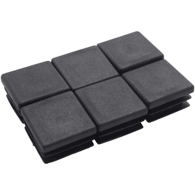 400Pcs Plastic Square Tube Inserts End Blanking Caps 20Mm X 20Mm Black