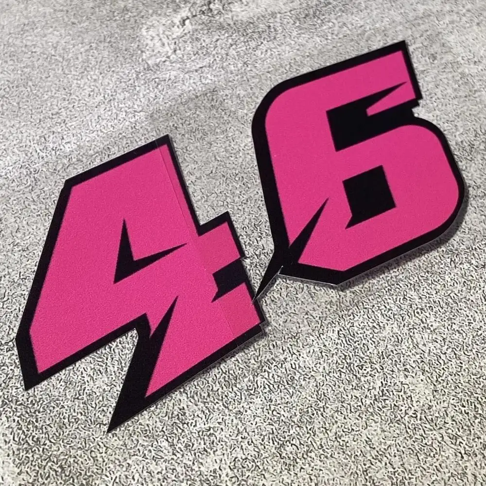 1 Stück Rosa Rennnummer 0-9 Aufkleber-Set, Wasserfester Vinyl-Aufkleber für Motorrad Fahrradhelm