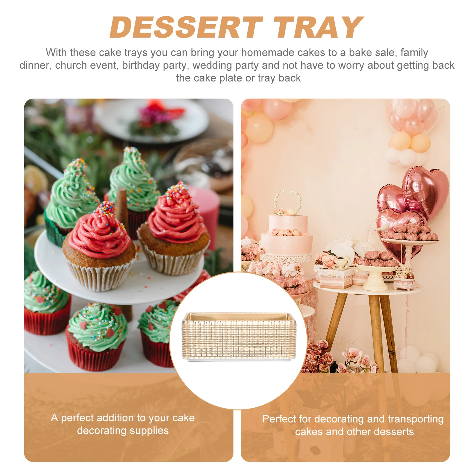 

20 Pcs Cake Pad Gold Trunk Dessert Display Plate Rectangular Pads Base Mousse Boards Bases Bottom Tray