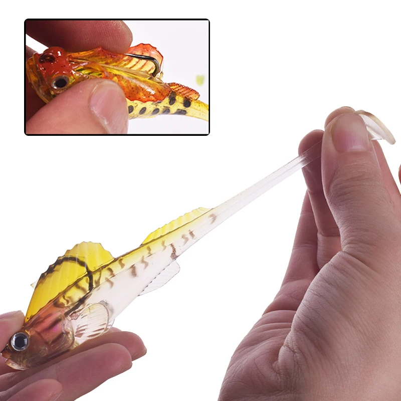 1 Pcs Silicone Wobblers Soft Bait Paddle Tail Sinking Swimbaits Jig Hooks Fishing Lure Dark Sleeper Glow for Bass Trout Pike