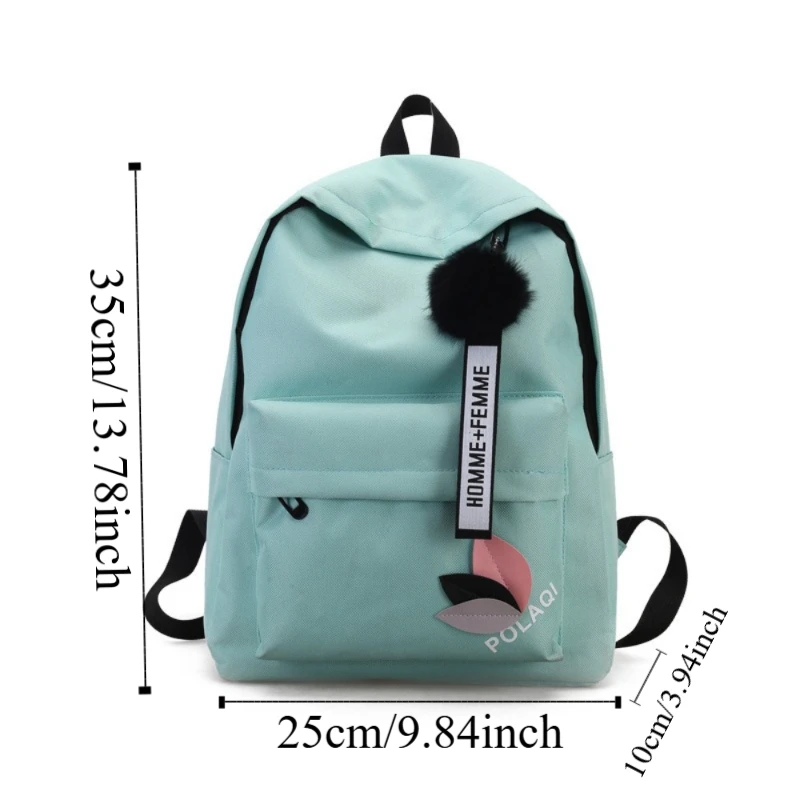 حقيبة ظهر ذات سعة كبيرة مطبوعة على شكل أوراق شجر مطبوعة بلون سادة حقيبة مدرسية للطلاب على طراز الكلية حقيبة ظهر محمولة بسحاب