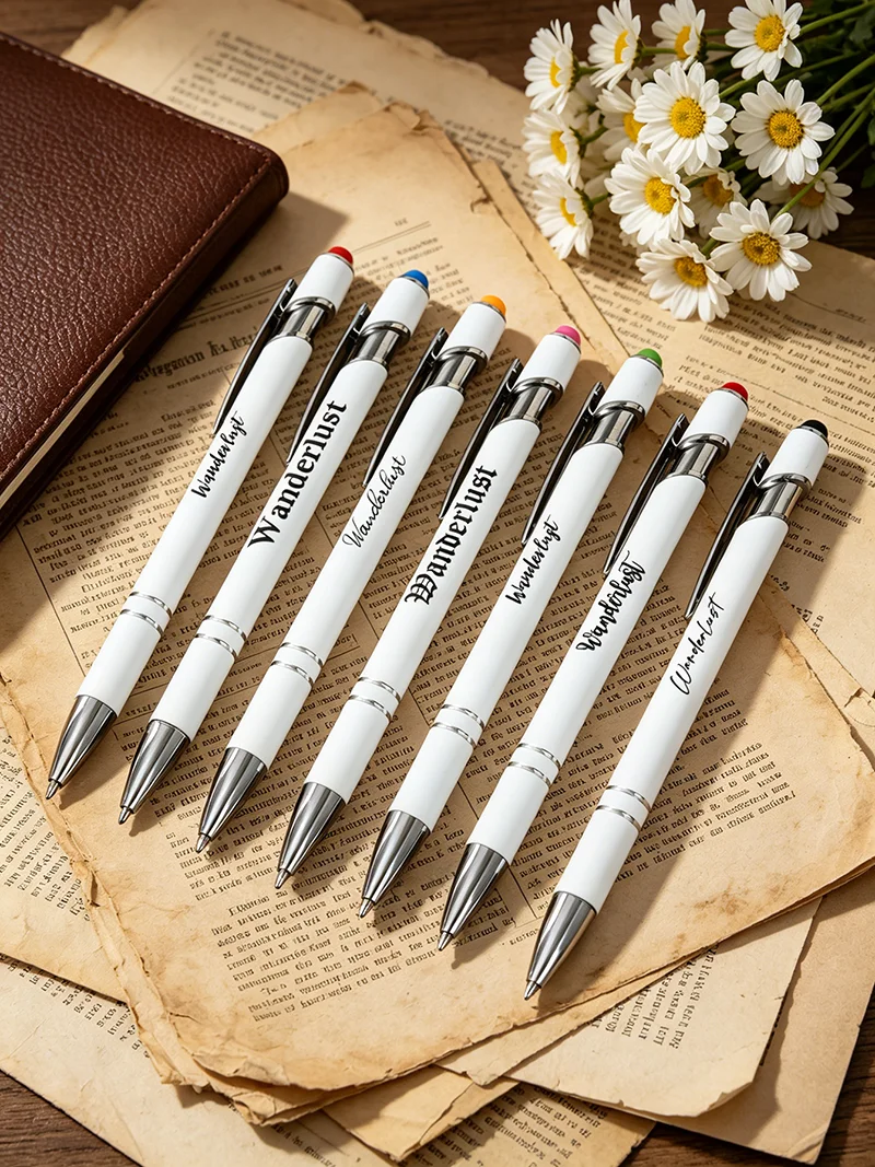 This customizable 7-color minimalist ballpoint pen set is beautiful and cute, suitable for back-to-school season