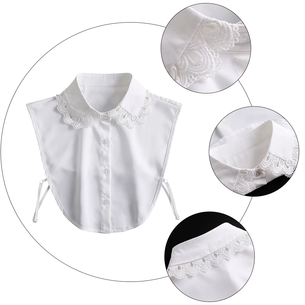 

1pc Chiffon Fake For Women Elegant Detachable False Collar Lightweight Half Shirt Collar Party Office Wear Women Costume