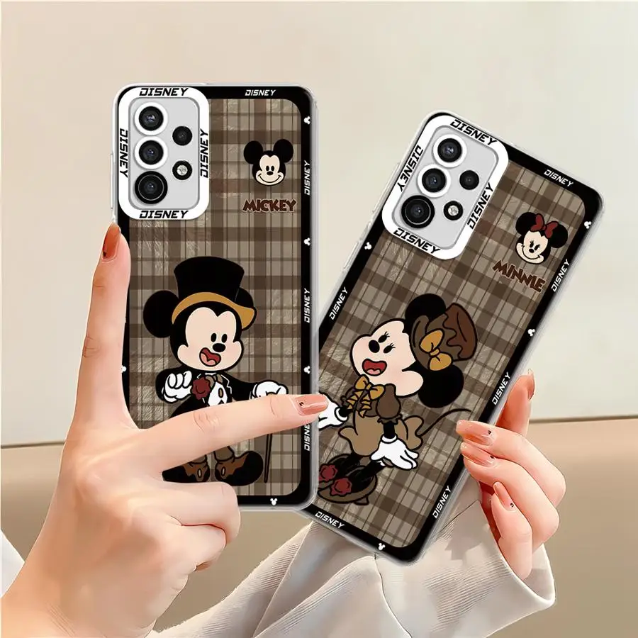 Disney Mickey Minnie Phone Case for Samsung Galaxy A11 A12 A13 A14 A15 A22 A23 A24 A25 A32 A33 A34 A35 A52s A53 A54 A55 Clear