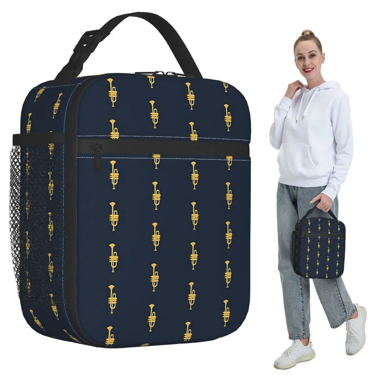 Trumpet Insulated Lunch Bag for Kids School Cooler Thermal Food Box Tote Leakproof Lunch Boxes Container