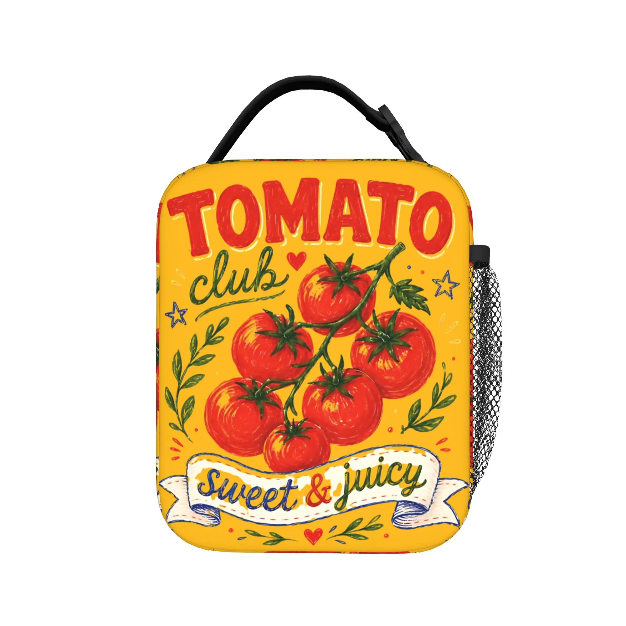 Tomato Club Sweet & Juicy Insulated Lunch Bags Cooler Bag Reusable,Meal Container Tomato Style Large Tote Lunch Box