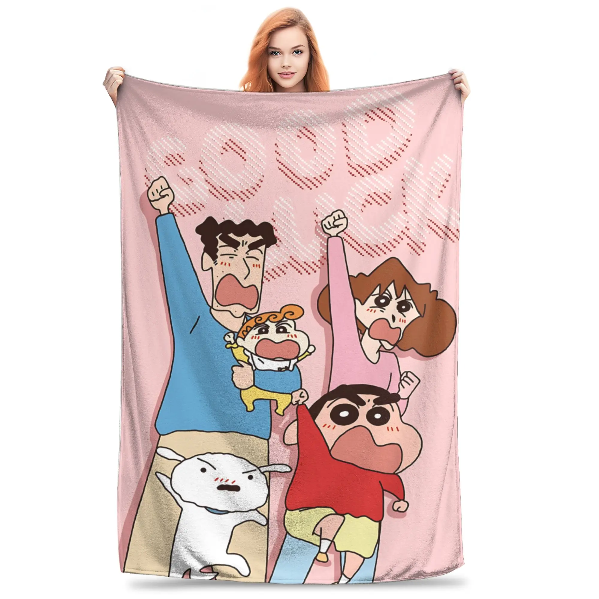 1PC home Cutecore Room Decor Crayon S Shin chan Blanket Throw Blanket  Novelty Warm Blanket All Season