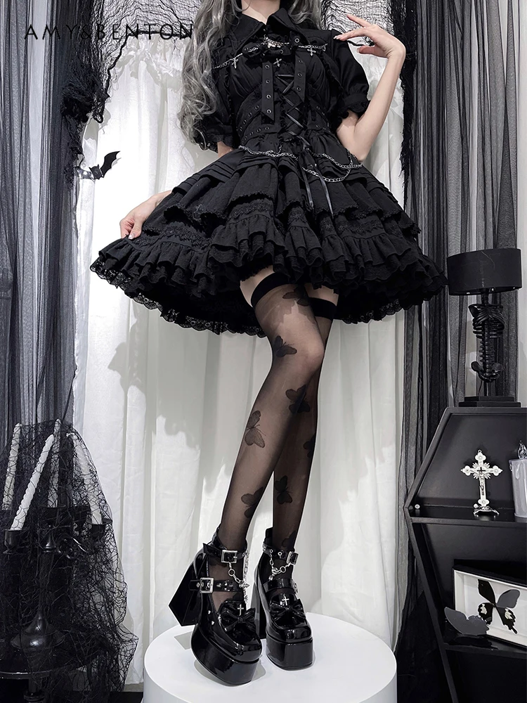 Original Punk Lolita High Heels Subculture Hot Girl Y2K Heels Women Gothic All Match Platform Heels Street Punk Leather Shoes