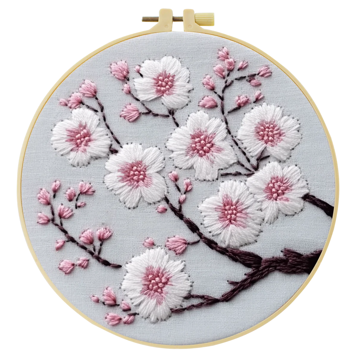 1 Stück 20X20CM/15X15CM 7,87/6,3 Zoll Blumen-Stickerei-Starter-Kit DIY-Kit DIY-Stickerei-Set Handarbeiten Malerei Nähen Kunst – Detail 4