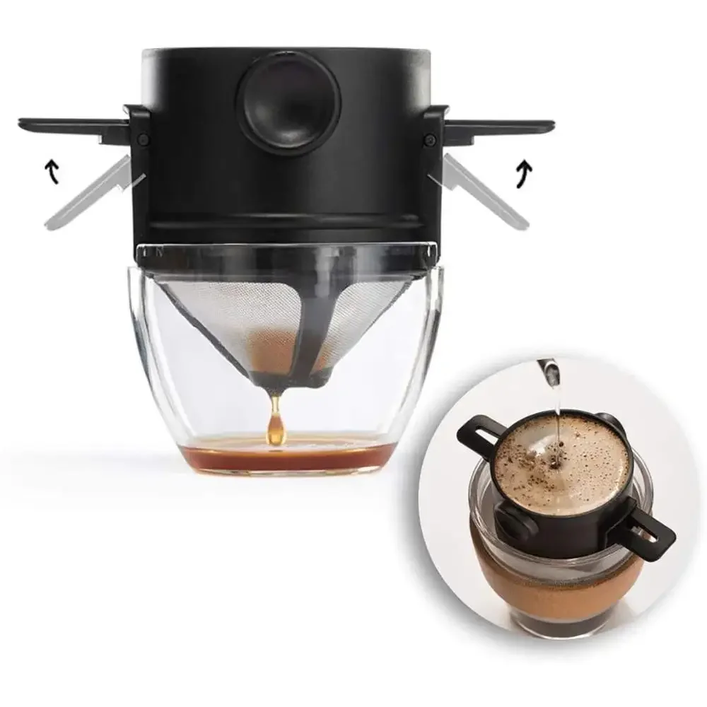 

Portable Stainless Steel Coffee Filter Foldable Drip Tea Holder Coffee Tea Holder Funnel Baskets Reusable Tea Infuser
