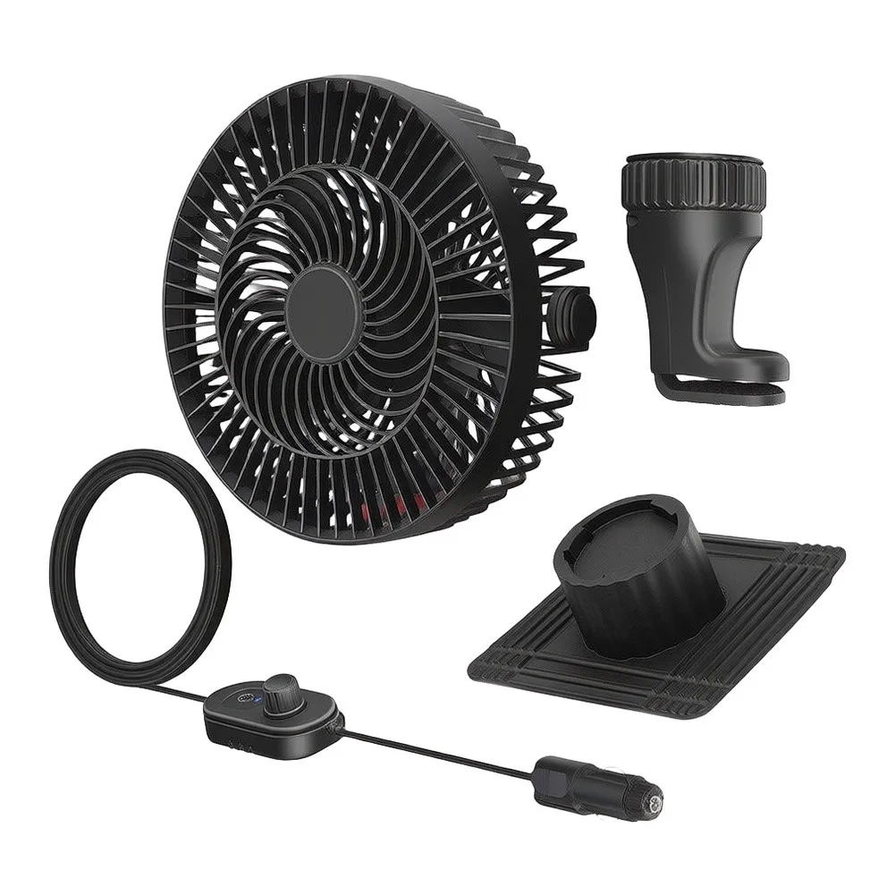 1 Piece 24V 12V Electric Rotation Fan Silent Cooling Oscillating Air Circulation For Large Truck Cab Interior Accessories