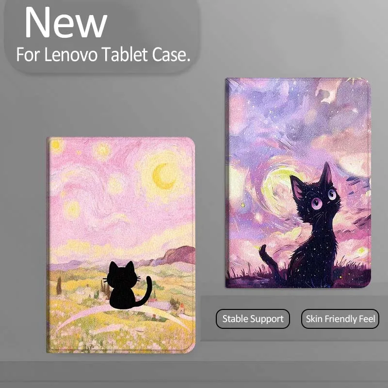 

Pink Starlit Sky Cat For Xiaoxin Lenovo Tab Pad K11 K10 M10 P11 3rd Plus Pro Legion Y700 Y900 Gen4 2 Tablet Case Gift