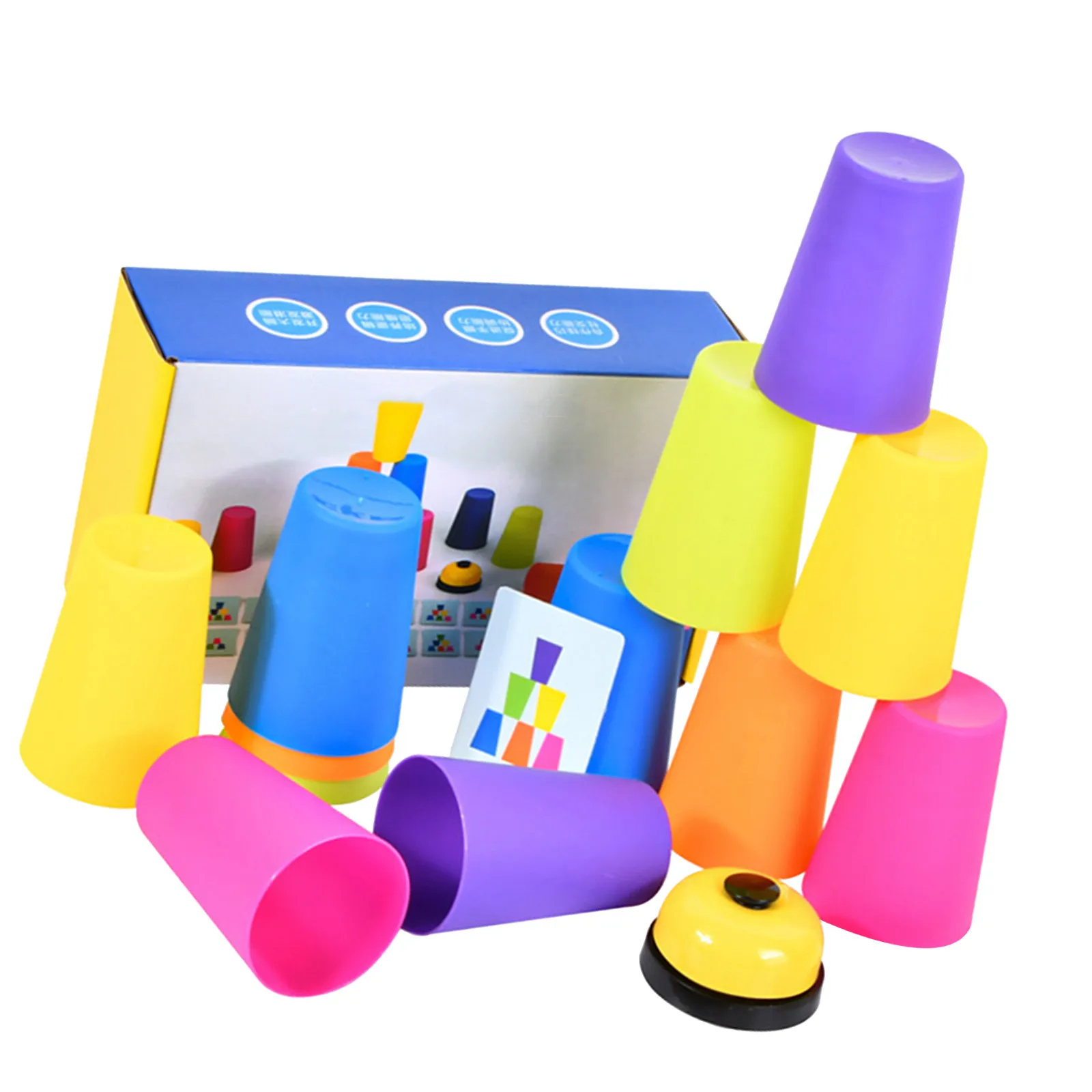 

1 Set Kids Stacking Cup Educational Game Plastic Colorful Interactive Plaything Early Learning Develop Creativity Logical