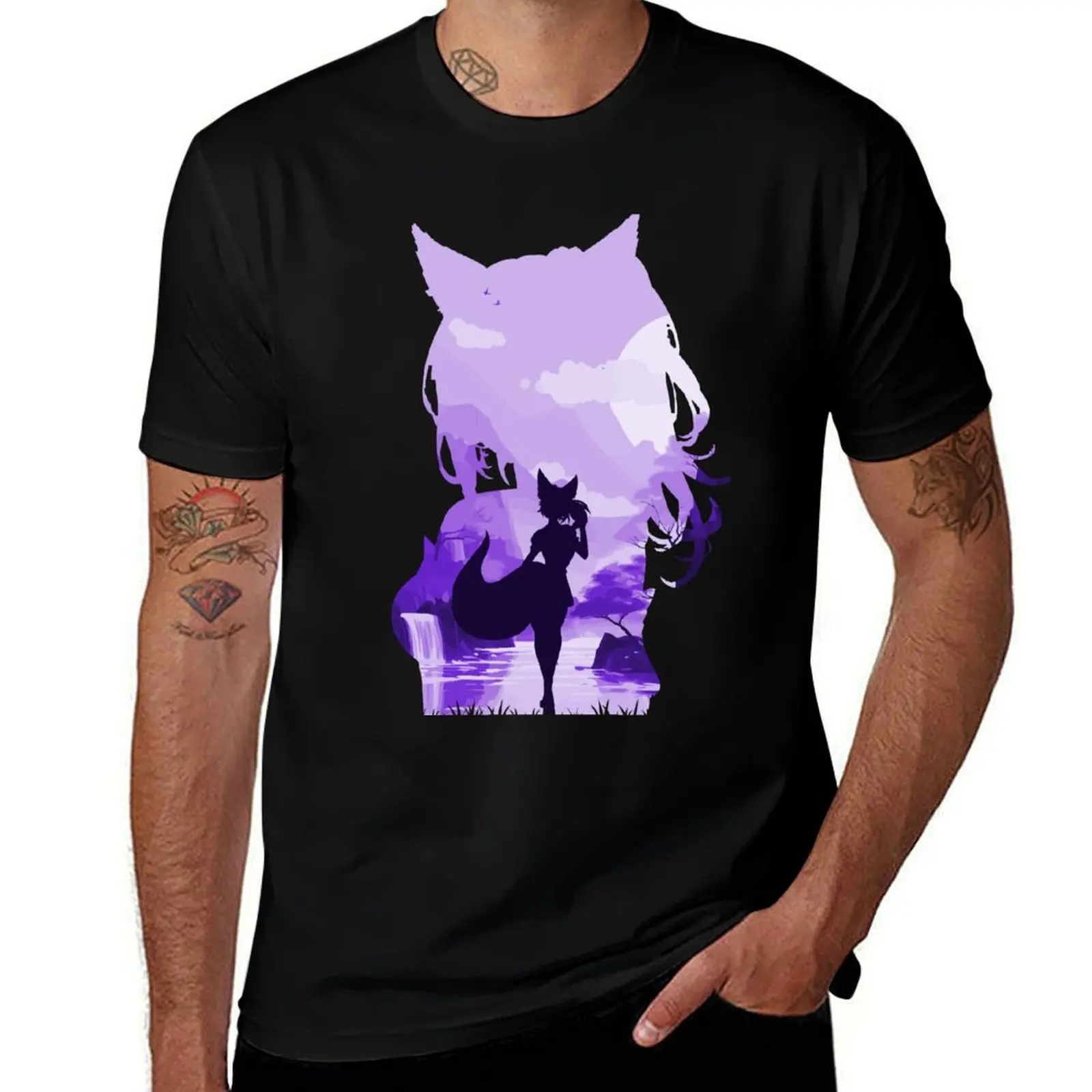 

t pack man Illusion* shirt shirts funny cotton cotton *Negative shirts T-Shirt Honkai Tingyun t - t man