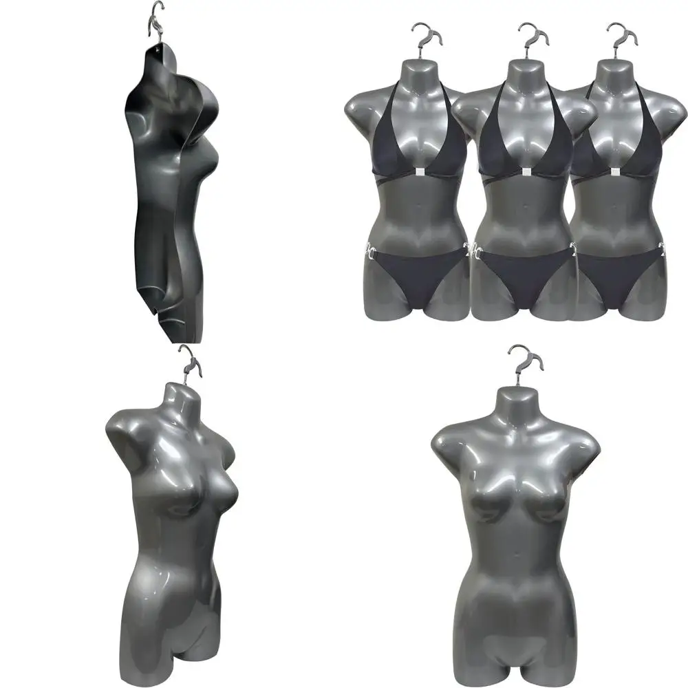 

Набор штабелируемых женских манекенов для одежды размеров S-M, от бедра до полой спины, с крючком для подвешивания, идеально подходит для демонстрации футболок, для установки на прилавок
