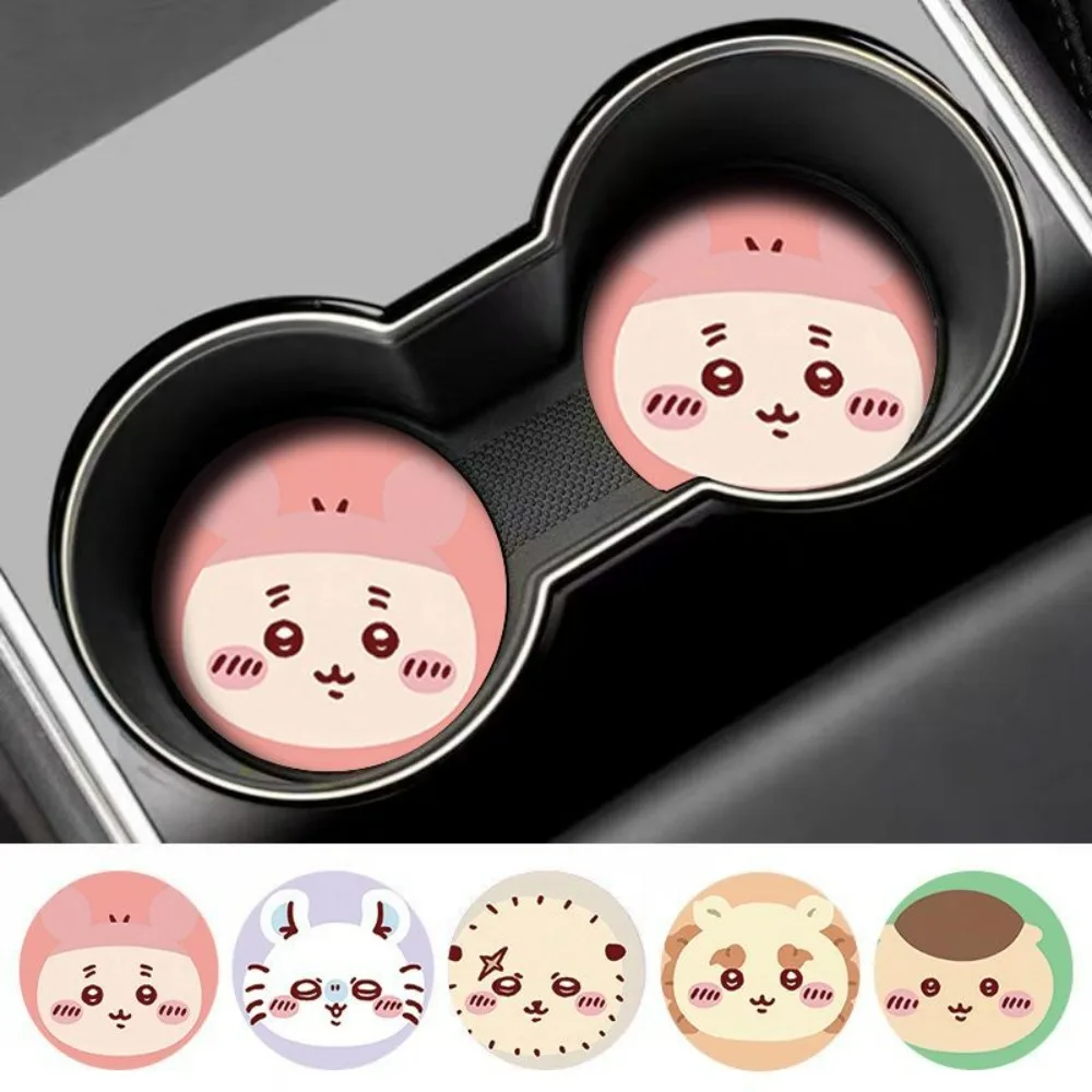 2pcs Chiikawa Car Anti Slip Cup Mat Lovely Cartoon Vehicle Cup Pad Durable Auto Interior Decor Practical Car Accessory Gift Toys view 5