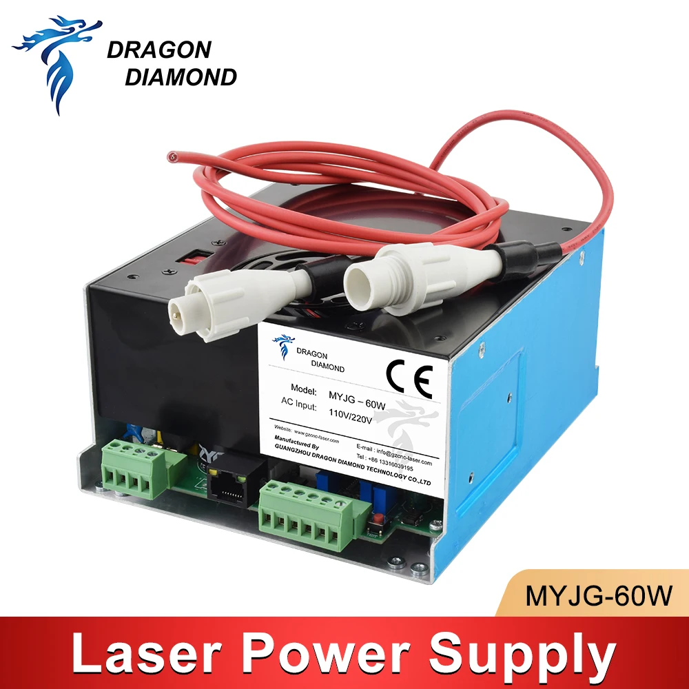 MYJG 60W Co2 Laser Power Supply 110V-220V For Co2 Laser Tube Engraving / Cutting Machine