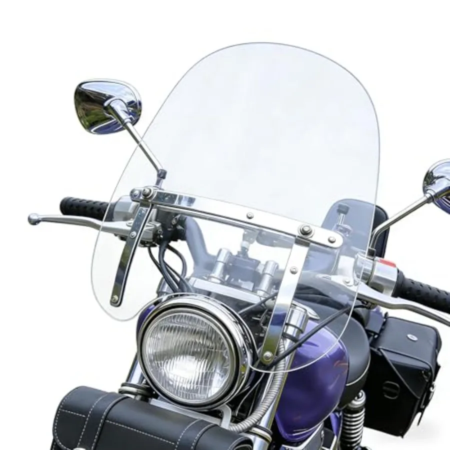 

Large 18"x16" Windshield Windscreen for 7/8" 1" Handlebars for Harley Sportster Dyna Touring Softail for Honda CT125 Cruisers a
