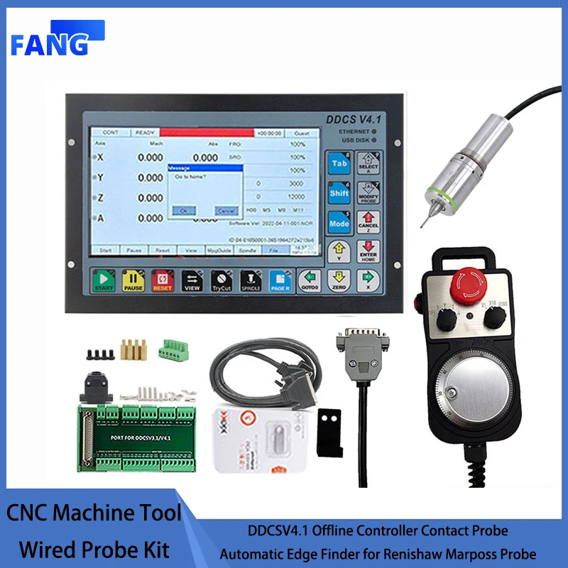 CNC Machine Tool Wired Probe Kit DDCSV4.1 Offline Controller Contact Probe Automatic Edge Finder for Renishaw Marposs Probe