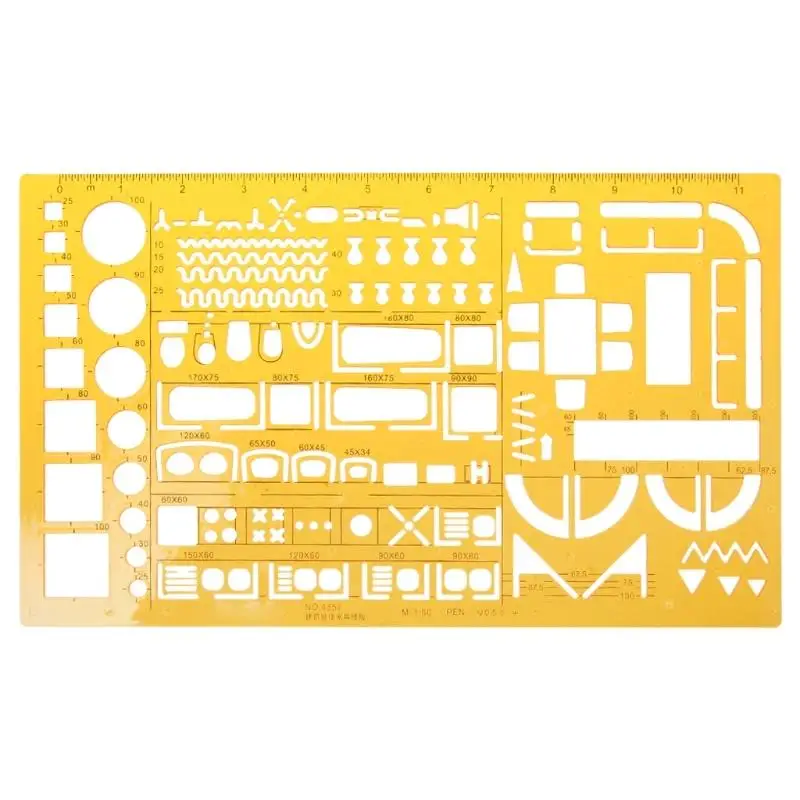 Penggaris Template arsitek konstruksi furnitur Universal profesional 1:100 1:50