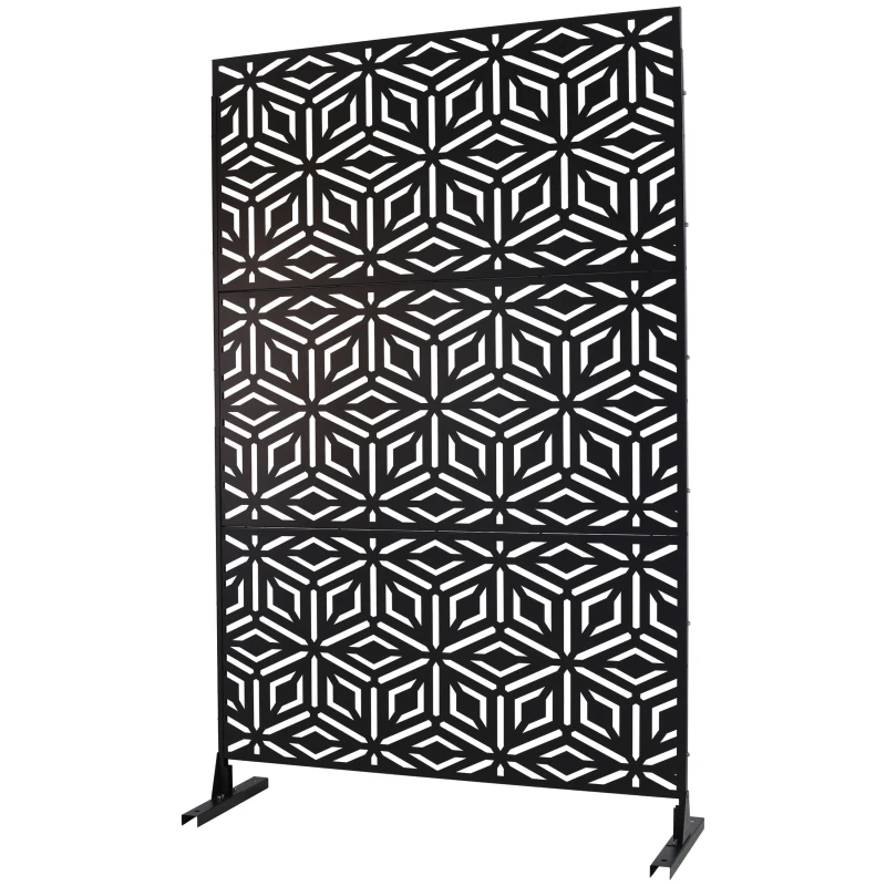 Schermo privacy per esterni e interni Schermo privacy in metallo 76 H×48 W, Schermo privacy decorativo indipendente per terrazza, balcone, patio, P
