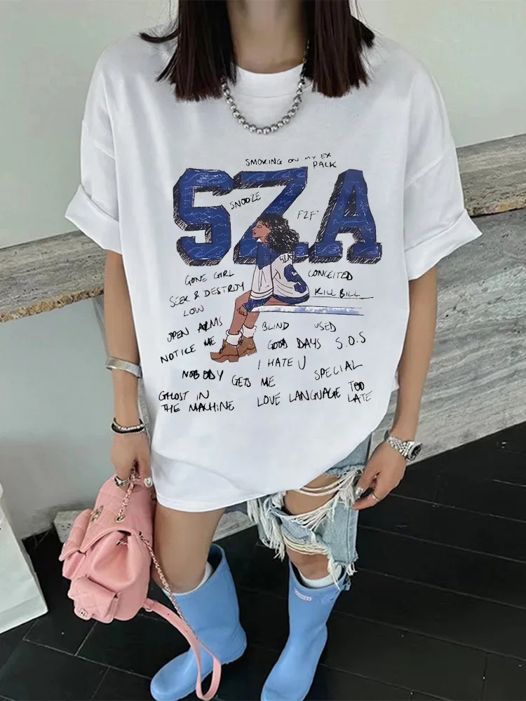 Europe America Y2k rapper stars Graphic print Streetwear Hip Hop T-shirt  Vintage Short Sleeve Aesthetic Oversized couple Tops