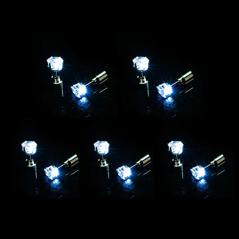 NONE 1/5 Paar LED-Ohrringe für Bar und Club, Leuchtende Ohrringe für Mädchen und Frauen, Ohr-Accessoires, Leuchtende Bling-Ohrstecker, Gogo-Tanz Modeschmuck 5