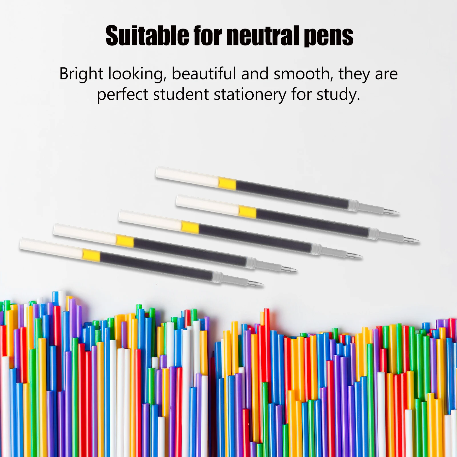 

60 шт., стержни для гелевых ручек, черные чернила, тонкий наконечник, 0 5 мм, офисные ручки для письма, сменные стержни, практичные канцелярские принадлежности, подарки