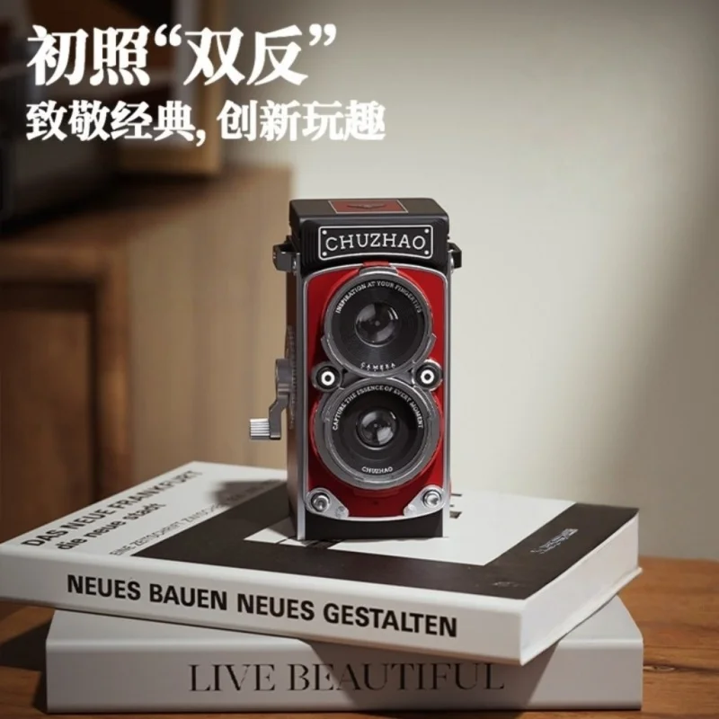 

CHUZHAO Vintage TLR CCD Camera Limited Edition Red Creative Gift For New Year Valentine Day Birthday Girlfriend Boyfriend