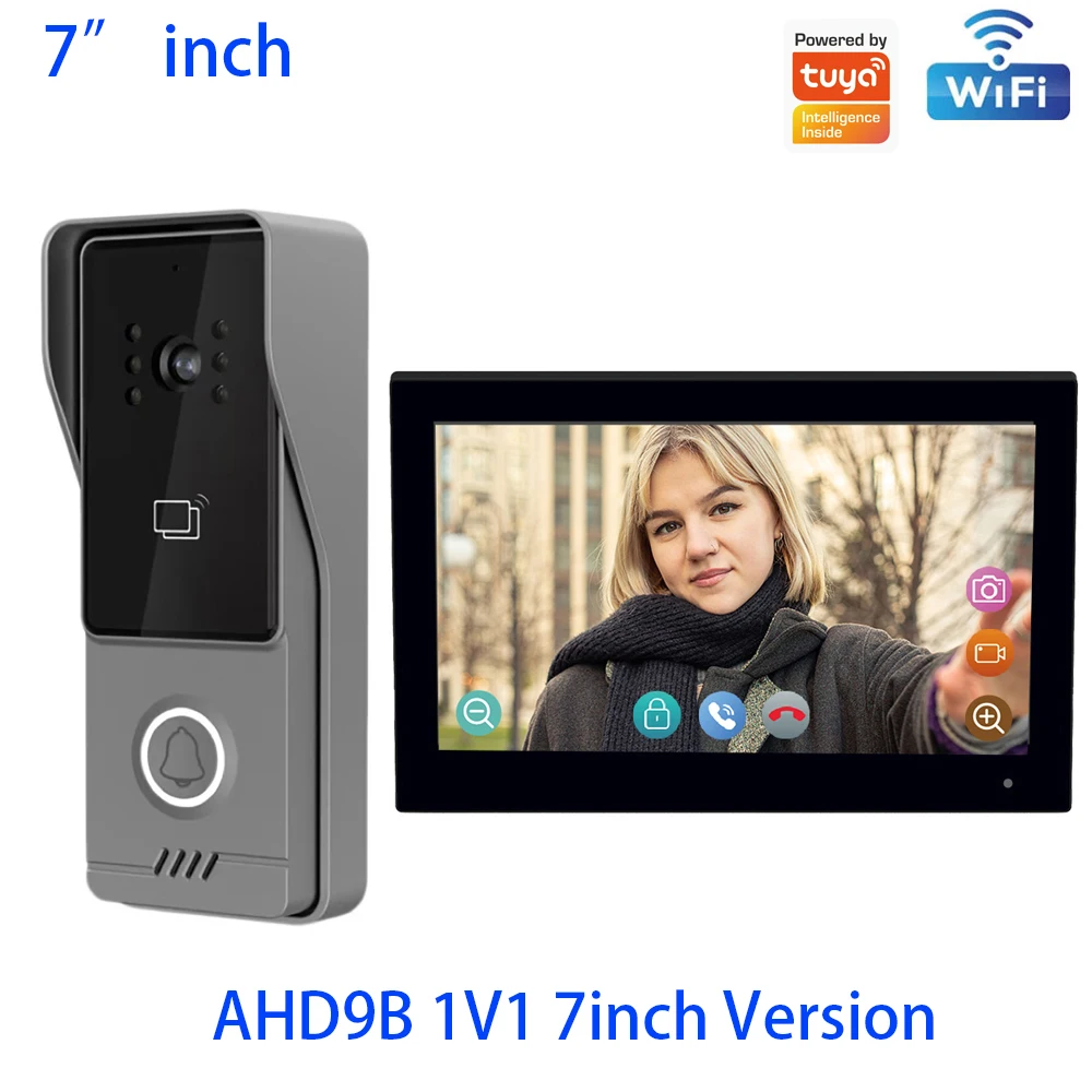 Wireless WiFi video doorbell 1080P 7/10 color touch screen intelligent APP home intercom system support tuya app