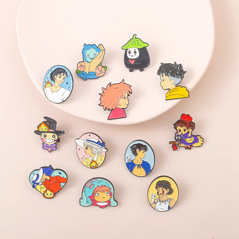 Character Brooch Cartoon Little Girl Shape Metal Badge Small Gift Wholesale Bag Pins and Badges Backpack Accessories Lapel Pin