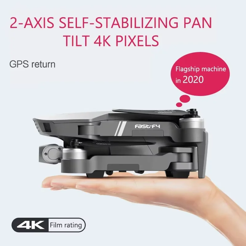 Dron F4 GPS 4K HD z mechanicznym gimbalowym systemem kamery, obsługa kart TF, drony RC Quadcopter, stabilizator, zasięg 2 km, czas lotu 25 minut.