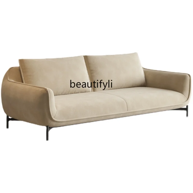 

Sofa Nordic Modern Minimalist Living Room Small Apartment Three-Seat Anti-Scratching Fabric Sofa