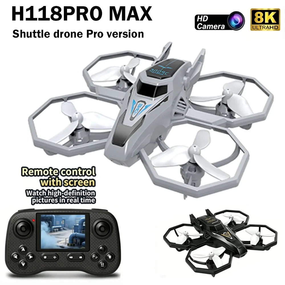 H118Pro Drone Professional 8K HD Camera Night Light Aerial Photography Optical Flow With Screen Shuttle Drone RC Quadcopter Toys