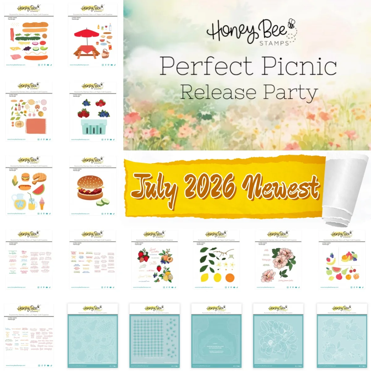 2026 Summer Citrus Picnic Blanket Table Hamburger Metal Cutting Dies Clear Stamps Stencil For DIY Decorating Scrapbook Paper