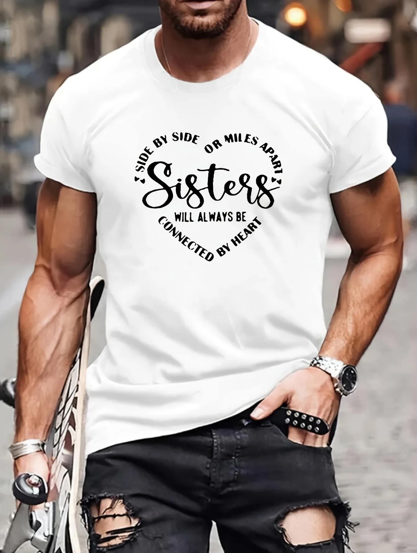 

Men's Fashion Trendy Round Neck T-shirt, Interesting English Print, Funny and Humorous, Can Be Worn in Spring and Summer