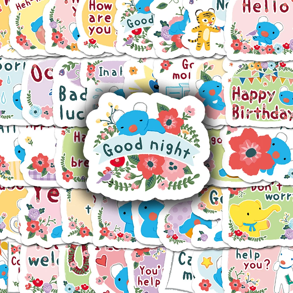 40 шт., кавайные наклейки с поздравительной фразой Penelope, декоративные наклейки, водонепроницаемые, для ноутбука «сделай сам», водонепроницаемые, милые наклейки для детей