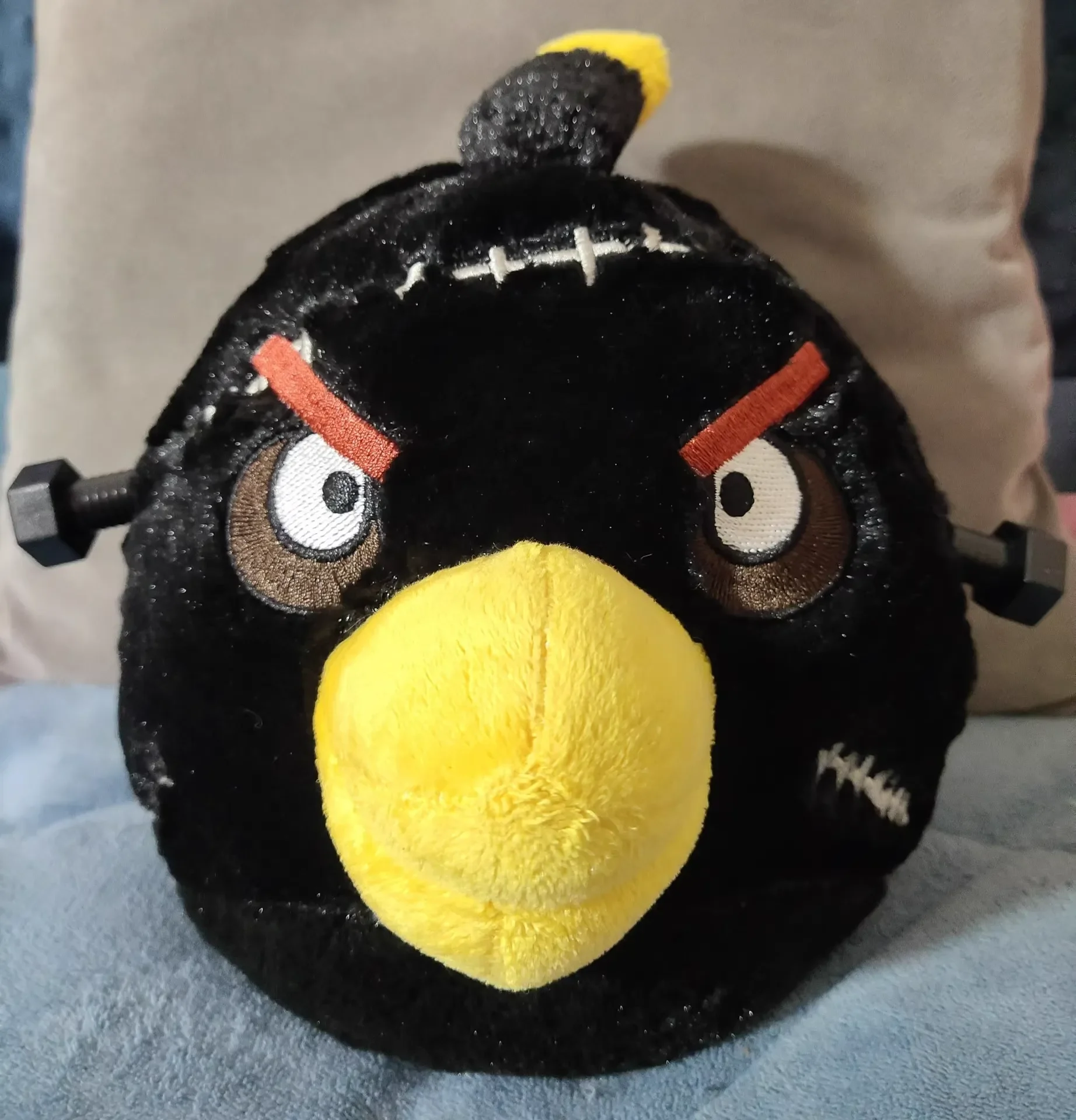 Распечатанная фигурка головы черной птицы Angry Birds - прибл. Высота 25 см, редкая коллекционная