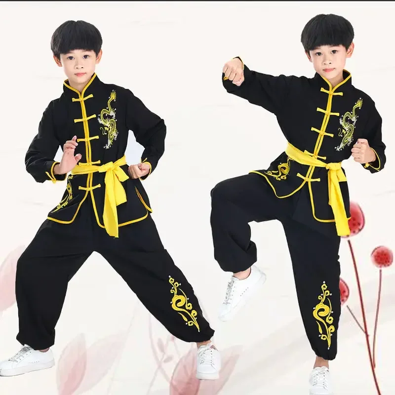 

2024 Children's Martial Arts Suit Kids Chinese Style Kung Fu Uniform Embroidery Wushu Training Suit Performance Suit