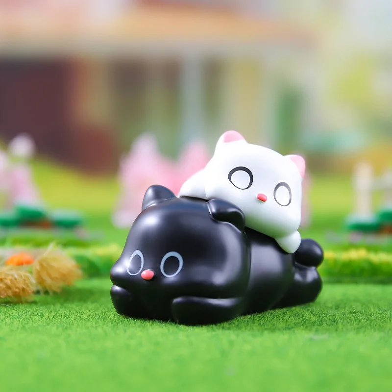 Nowy Czarny Kot Blind Box Szczęśliwe Życie Kot Seria 2 Figurki Anime Lalki Blind Bag Mystery Box Dekoracja Prezent Świąteczny dla Dzieci