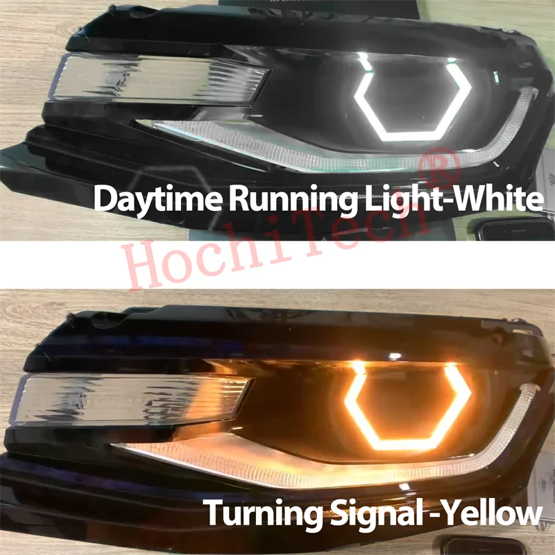 Hex 5-Side LED Halo Rings DRL Amber Turn Signal Light No Error Angel Eye For Motorcycle Car Retrofit 70mm 80mm 86mm 90mm
