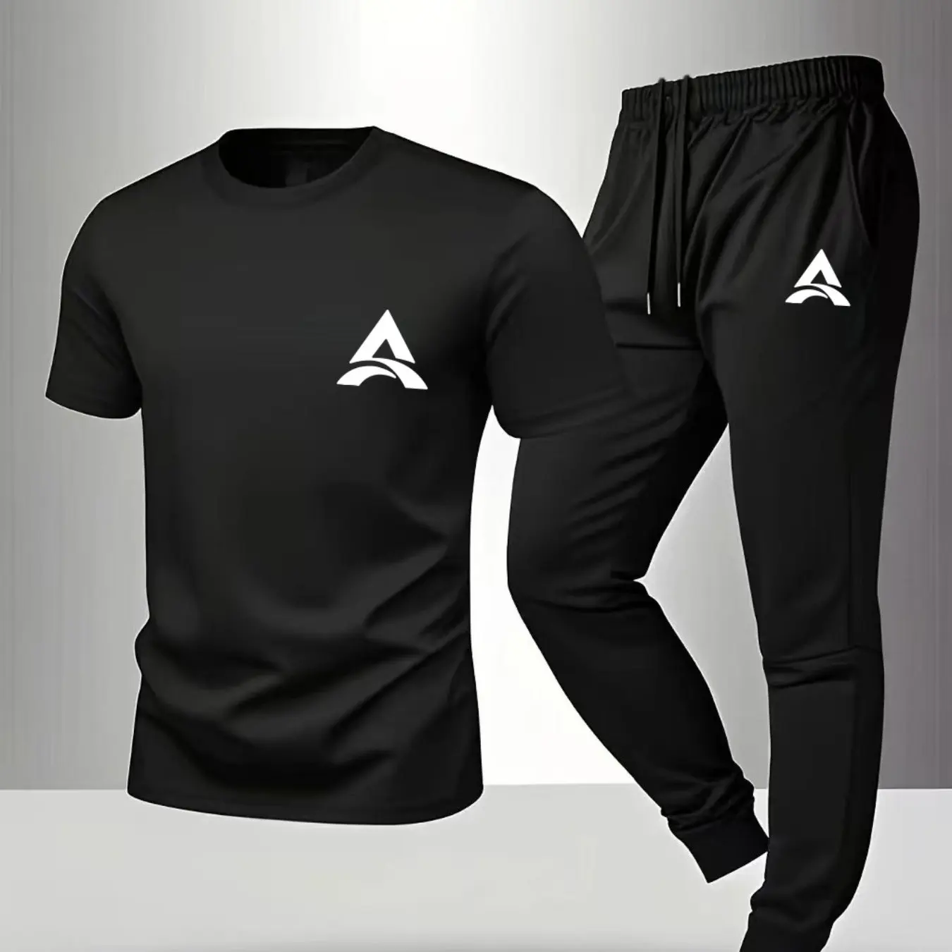 

Cotton short-sleeve and long pants 2-piece set. Pants with practical pockets, trendy prints, soft and breathable fabric.