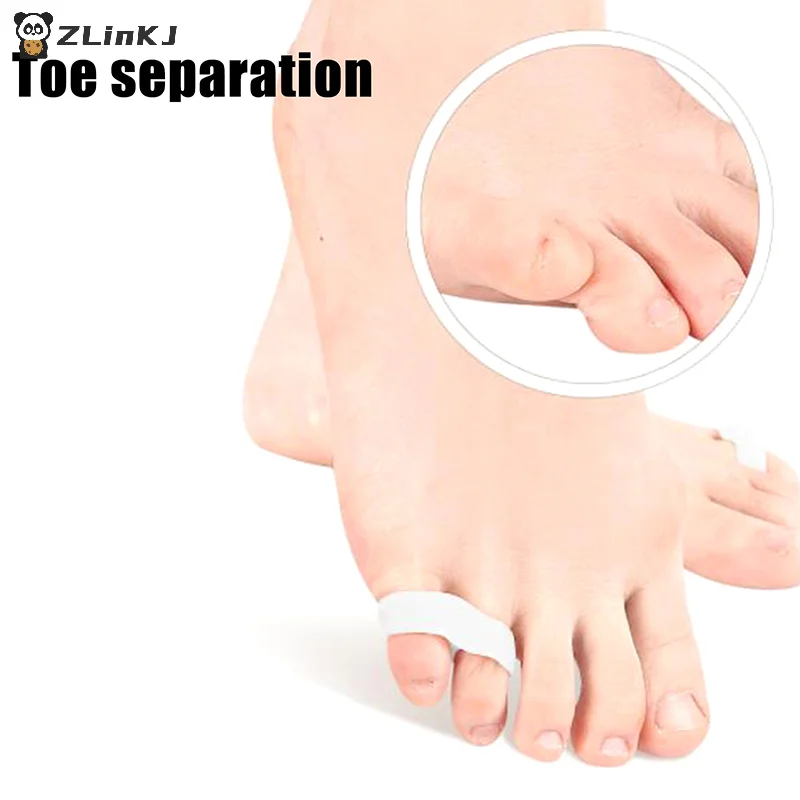 ▶ Corrector de silicona para Hallux Valgus, Gel para el cuidado de los pies, separador de dedos, Protector de dedo pequeño, alisador de juanete, herramienta de pedicura, 1 par