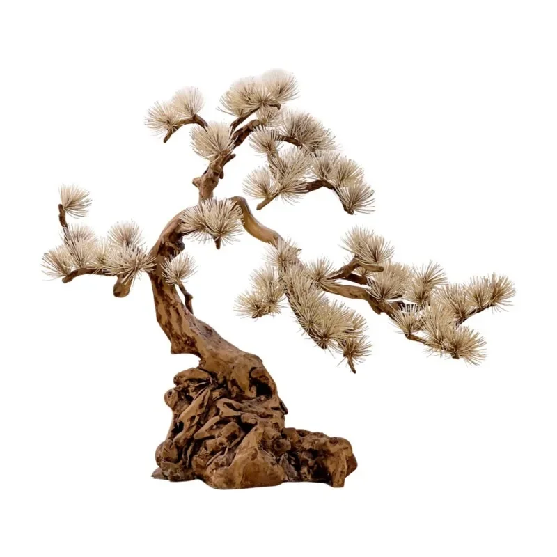 Pure art of cypress logs, high-end hotel commercial, carved ornaments, woodwork decorative wood pendulum